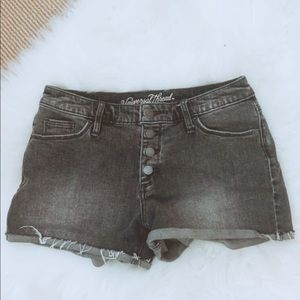 Distressed grey shorts